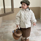 Girls Padded Cotton Clothes Fleece Thickened Floral Kids' Overcoat